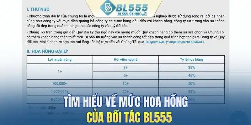 Tìm hiểu về mức hoa hồng của đối tác BL555